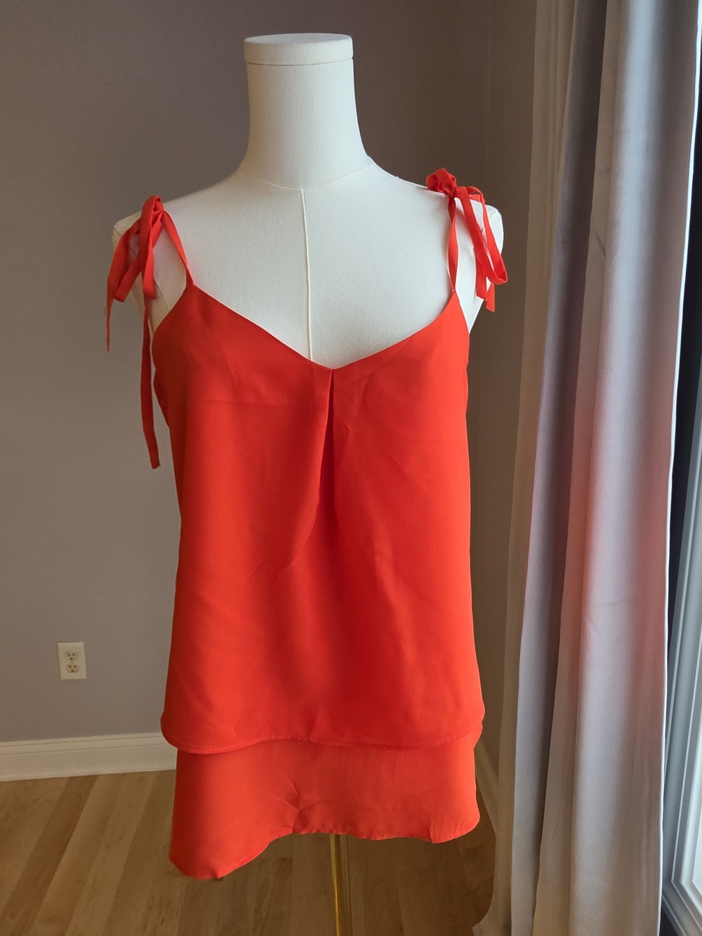 Banana Republic Red Tie-Shoulder V-Neck Camisole